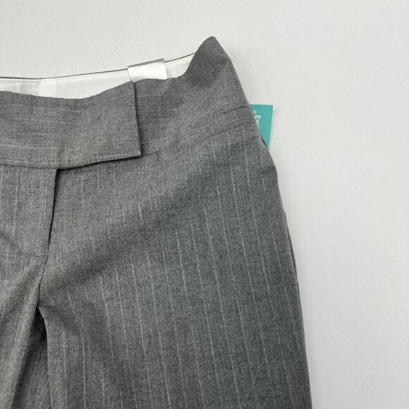 Maurices Womens Flat Front Bootcut Dress Pants Gray Striped Size 1/2R New - Picture 3 of 10